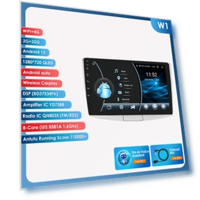 Car Multimedia Video Player Navigation GPS CarPlay QLED Touch Screen Smart Screen — In-Dash, Hizpo