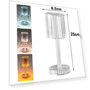 Crystal and Diamond Table Lamp with RGB Color Touch Control — Night Lights, YWZT Decorative lights