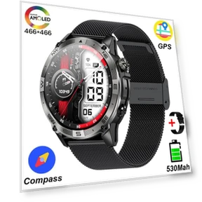 GPS Sports Smartwatch with AMOLED Display — Smartwatches, SACOSDING