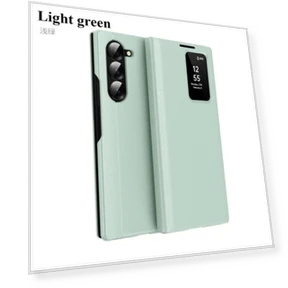 High-Quality Leather Business Book Cover with Smart View Window — Basic Cases, Samsung