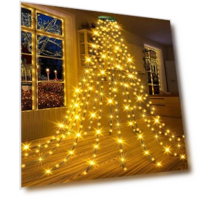 LED Star Waterfall Christmas Tree Topper Light — String Lights, AI Supermarket