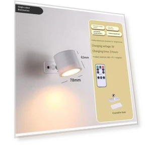 Magnetic Wall Light with Remote Control, Touch RGB, Wireless Charging, Ambient Sunset Projection Night Light — Night Lights, Lminmin