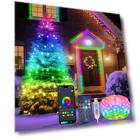 Smart Addressable RGBIC Christmas Garland — String Lights, MALITAI