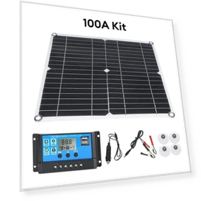 Solar Panel Kit with Charge Controller and Battery Cables — Power Inverters, Homedepot