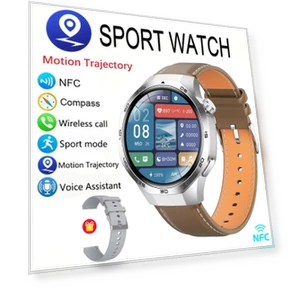 Sport Smart Watch with GPS, Compass, Altimeter, Waterproof, Bluetooth Call, NFC, Silicone and Leather Strap — Smartwatches, Huawei