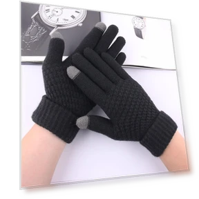 Warm Knitted Unisex Gloves with Touchscreen and Separate Fingers for Fall and Winter — Gloves, Warm Land