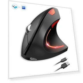 Wireless Mouse with Dual Mode 2.4G and Bluetooth 5.1, 2400 DPI, Silent, Rechargeable for Laptop and Desktop, Black — Mouse Pads, Kebidumei