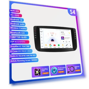 9-inch Carplay 4G 2 Din Android 13 Car Radio — In-Dash, Hizpo