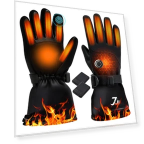 Motorcycle Gloves with Heating, 3 Temperature Modes, Touchscreen, 6000 mAh, High Adjustable Wrist Style, Size L — Gloves & Mittens, SAMURAI STYLE