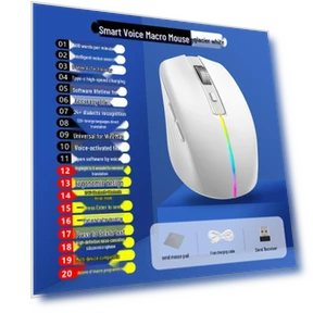 Multi-Mode Wireless Bluetooth Voice Mouse with Translation & Dialect Recognition — Mouse Pads, Chose One
