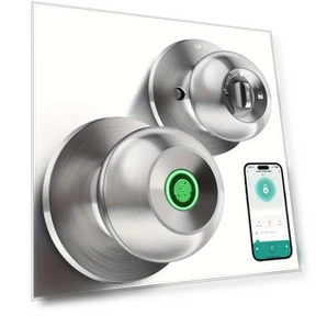 Smart Door Handle with Fingerprint Scanner — Locks, Living style
