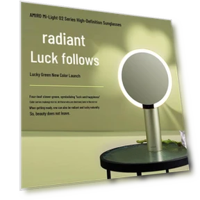 Smart LED Desktop Makeup Mirror — Handheld, AMIRO