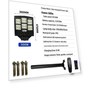 Solar LED Street Light with Remote Control — Outdoor Security & Flood Lighting, Chose One
