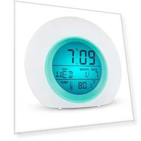 Creative 7 Color Round LED Digital Alarm Clock with Touch Control — Alarms & Clocks, Daily necessities-V