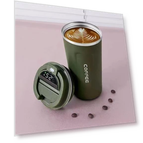 Portable Travel Mug with Smart Temperature Display — Beverage Warmers, TOP-MALL-001