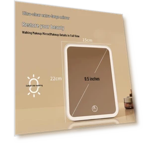 Smart LED Foldable Makeup Mirror — Compact & Travel, Meebordi