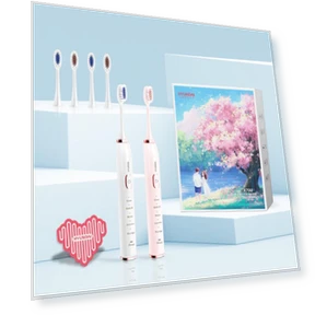 Smart Sonic Electric Toothbrush Twin Pack — Electric Toothbrush Heads, Hyundai
