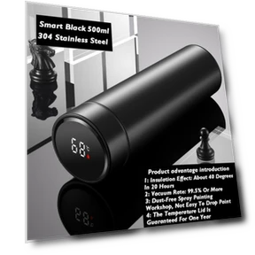 Smart Temperature Display Stainless Steel Thermos Mug — Beverage Warmers, TOP-MALL-001