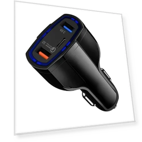 Smart Car Charger with Three USB QC 3.0 and Type-C Ports for Fast Charging — Chargers, happyyu