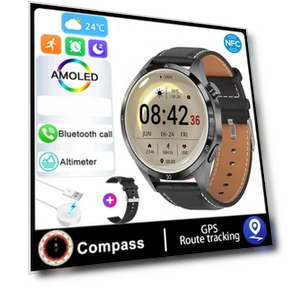 Smart Watch with AMOLED HD Display, Bluetooth Calling, NFC, Health Monitoring — Smartwatches, Zodvboz
