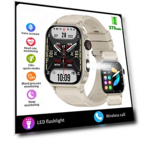 Smart Watch with Flashlight, Large HD Display, Voice AI, Bluetooth Calling, Health Monitor — Smartwatches, QLY Online