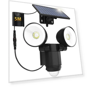 Solar Outdoor Motion Sensor Security Light with Dual Light and Adjustable Settings — Motion Sensors, HAARAY