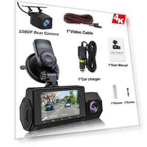 Dash Cam with GPS, WiFi, Front and Inside Recording, IR Night Vision, 24H Parking Monitor — Rearview Cameras for Cars, LIAESMART