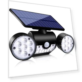 Dual Head Solar Motion Sensor Security Spotlight — Outdoor Security & Flood Lighting, Super shoes Mall