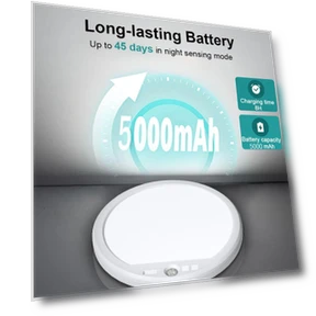 Rechargeable Motion Sensor LED Ceiling Light with Remote, USB Charging for Shower Stair Magnetic Mount — Overhead Lighting, Golden Moment