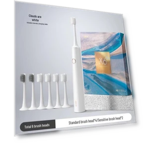 Smart Sonic Electric Toothbrush with 6 Brush Heads — Electric Toothbrush Heads, BAIR