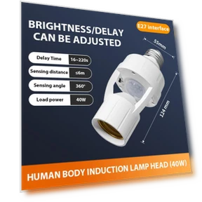 Surface-mounted Infrared Human Body Sensor Switch Lamp Holder — Light Sockets, Home Of Auto Parts