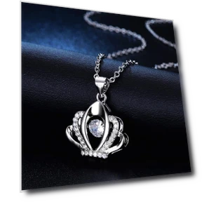 Designer Smart Heart Necklace with Crown — Smart Jewelry, Lucky Star Jewelry