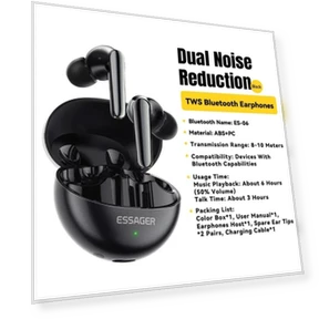 Wireless Earbuds with Dual Noise Cancellation — In-Ear Headphones, ESSAGER