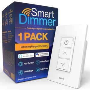 Smart Dimmer Switch, Double Rocker Wall Light Switch — Smart Switch, Sunco Lighting