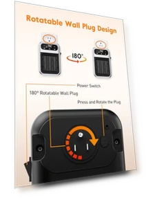 WIFI Wall Outlet Space Heater with Remote and LED Display — Portable Heating Solutions, GiveBest