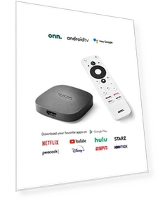 Android TV 4K UHD Streaming Device with Voice Remote Control — Ultra HD Media Players, Onn