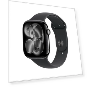 Smartwatch with Jet Black Aluminum Case and Black Sport Band — Smartwatches, Apple