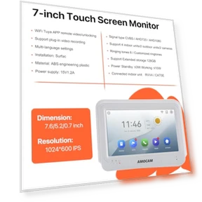 Video Doorbell Intercom System with Monitor — Smart Home Security, AMOCAM