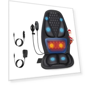 Back Massager with Heat, Massage Seat Cushion with 3D Lumbar Support, 8 Vibrating Motors Massager Chair Pad for Full... — Back Relief Solutions, Comrelax