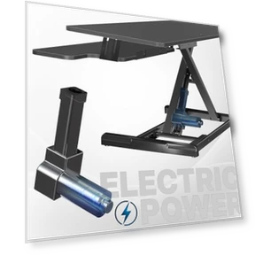 Electric Motor Desk Converter with Height Adjustable Riser and Wide Keyboard Tray — Mounts, VIVO