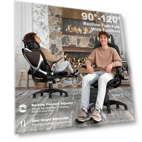 Ergonomic Mesh Office Chair with Footrest — Desk Chairs, ELABEST