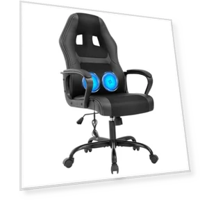 Gaming Chair with Massage, Ergonomic Office Desk Chair, Adjustable Lumbar Support & Headrest, Computer Task Chair, 360°... — Desk Chairs, BestOffice
