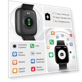 Smart Watch with Alexa Built-in, 1.83" HD Touchscreen Fitness Tracker with Bluetooth Calling — Smartwatches, Cillso