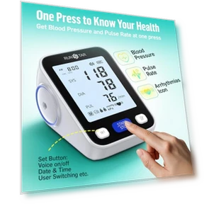 Upper Arm Blood Pressure Monitor with Wide Range Cuff — Blood Pressure Monitors, runstar