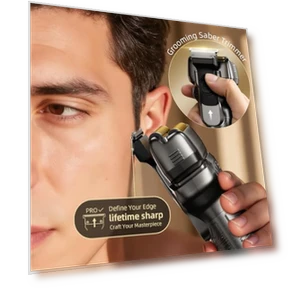 Electric Razor with Pop-Up Trimmer — Nose & Ear Trimmers, PongTHUMB