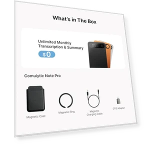 AI Voice Recorder with Unlimited Transcription & Summarize — Voice Recognition & Productivity Software, Comulytic