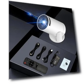 Wireless Mini Projector with WiFi 6 and Bluetooth, 4K 1080P Support, Portable, 180° Rotatable, 17"-130" Screen — Home Theater Projectors, Geylnxng