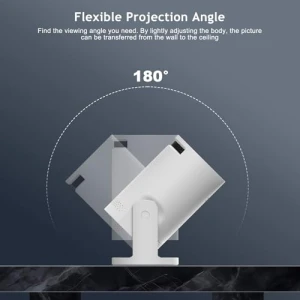 Wireless Mini Projector with WiFi 6 and Bluetooth, 4K 1080P Support, Portable, 180° Rotatable, 17"-130" Screen — Smart Projector, Geylnxng