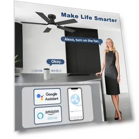 Smart Low Profile Ceiling Fan with Lights — Ceiling Fans, cumilo