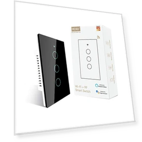 WiFi Wall Touch Smart Switch, 3 Gang — Ceiling Fan Wall Controls, MOES